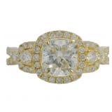 14kt Gold 2.45 ct Cushion Cut VS Lab Diamond Ring