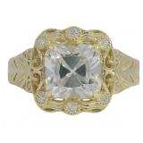 10kt Gold 2.18 ct VS European Cut Lab Diamond Ring