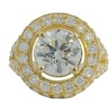 14kt Gold 4.38 ct Round VS Lab Diamond Ring