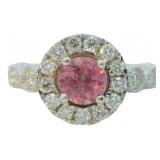 Round 2.06 ct Pink Sapphire & Diamond Ring