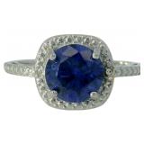 Round 2.50 ct Tanzanite & Diamond Ring
