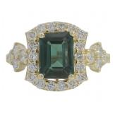 10kt Gold 3.08 ct Lab Alexandrite & Diamond Ring