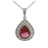 Pear Cut 2.35 ct Ruby & Diamond Necklace