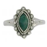Marquise Cut Genuine Emerald Ring