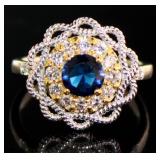 Round 1.50 ct Sapphire & Diamond Ring