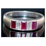 Platinum 1.38 ct Natural Ruby & Diamond Ring