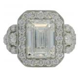 14kt Gold 4.59 ct Emerald Cut VS Lab Diamond Ring