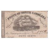 1862 50 Cent North Carolina Note