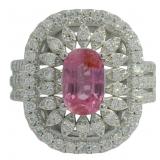 Oval 2.75 ct Pink Sapphire & Diamond Ring
