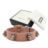 Gucci Cat Head Leather Bangle