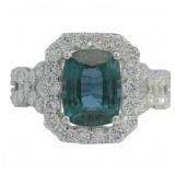 10kt Gold 3.87 ct Lab Alexandrite & Diamond Ring