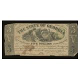 1864 State of Georgia $5 Civil War Note
