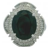 Platinum 6.69 ct Natural Sapphire & Diamond Ring