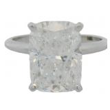 14kt Gold 4.83 ct Cushion Cut Lab Diamond Ring
