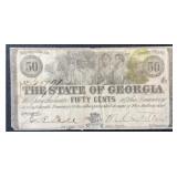 1863 50 Cent Milledgeville Fractional Currency