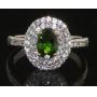 Oval 1.70 ct Emerald & White Topaz DBL Halo Ring