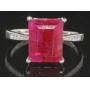 Natural Emerald Cut 4.09 ct Ruby Solitaire Ring