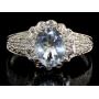 Oval 2.02 ct Genuine Aquamarine & Diamond Ring