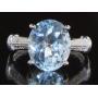 Natural Oval 4.15 ct Sky Blue Topaz & Diamond Ring