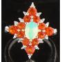 Natural 1.36 ct Fire-White Opal & Diamond Ring