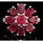 Genuine 5.84 ct Ruby & Zircon Cocktail Ring