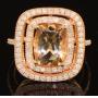 Genuine 2.70 ct Morganite & Diamond Ring