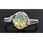 Natural Oval 1.31 ct Fire Opal & Diamond Ring