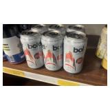 Six cans, bouldr vodka, soda, Ruby, grapefruit