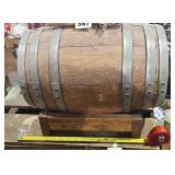Wine barrel with spigot