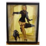 Framed Pin-up Model Print by Gil Elvgren