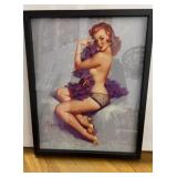 Framed Pin-up Model Print by Gil Elvgren