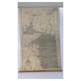 Vintage Map of Alberta from 1951, scroll-style