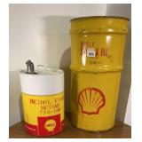 Shell pails empty could be used as a garbage