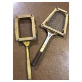 2 Antique Wooden Tennis Racquets