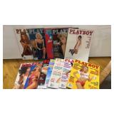 Box of Playboy magazines with dates from 1986-1995