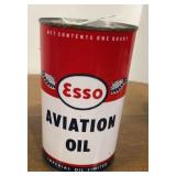 Vintage ESSO aviation oil 1 quart can with wings