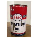 Vintage ESSO aviation oil 1 quart can with wings
