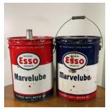 2 Esso Marvelube Oil Buckets