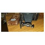 Vintage camera in case