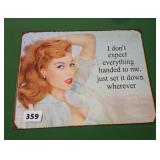 Metal sign "I don