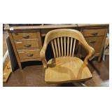 Pan American Vintage Oak Desk & Chair