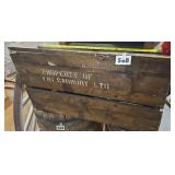 Wooden box property of Frei Cadbury LTD