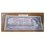 1954 Canadian $10 bill