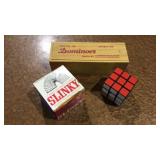 3 Classic Toys - Slinky, Rubikï¿½s Cube, Dominoes