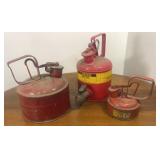 3 Vintage Red Safety Cans