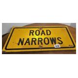 Road Narrows sign