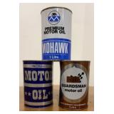 3 never opened collector cans of oil