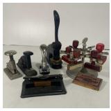 Vintage Office Supplies: stamps, seals, staplers