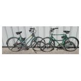 Vintage His & Hers John Deere bicycles