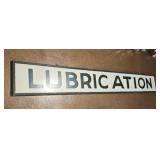 90 x 12 inch Tin lubrication sign